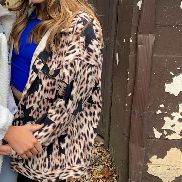 Cheetah & Star Print Oversized Jacket - Picture 5 of 5